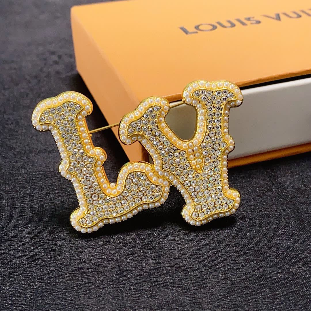 Louis Vuitton Brooch - LV Logo Design